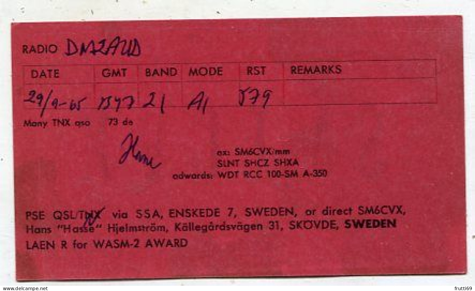 AK 141506 QSL - Sweden - Skövde - Autres & Non Classés