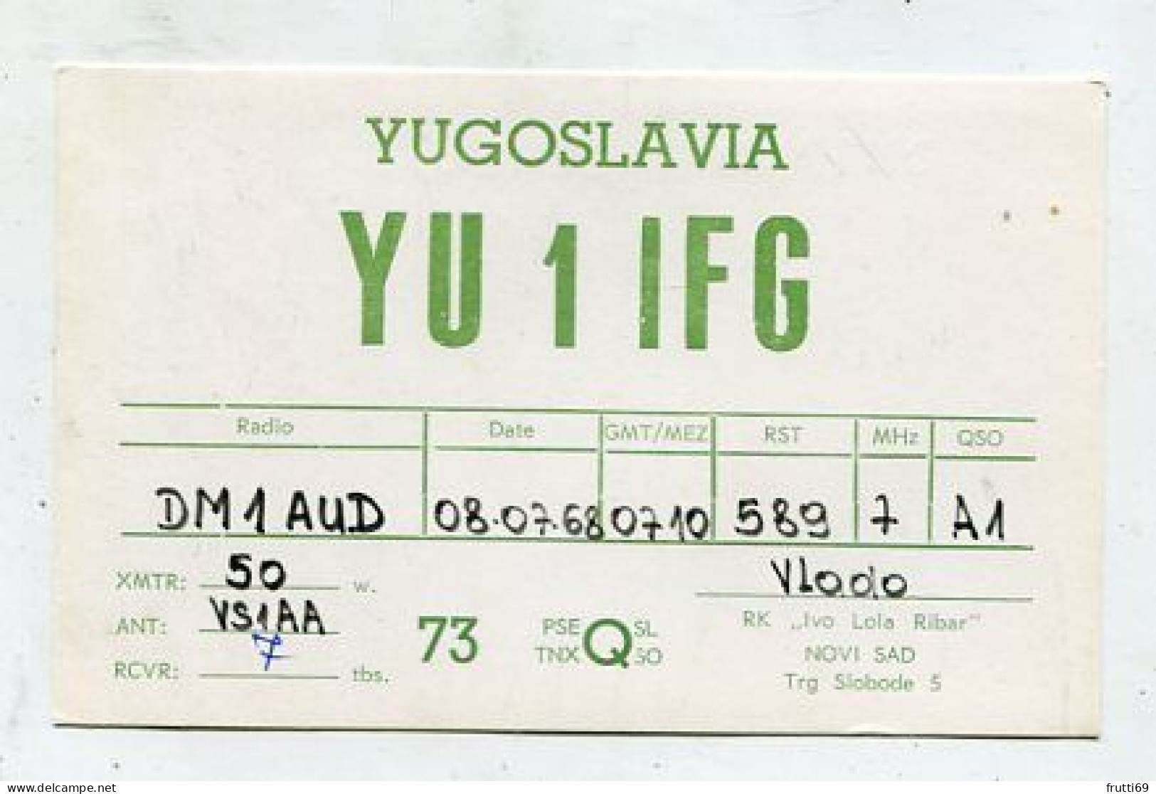 AK 141510 QSL - Yugoslavia - Novi Sad - Sonstige & Ohne Zuordnung