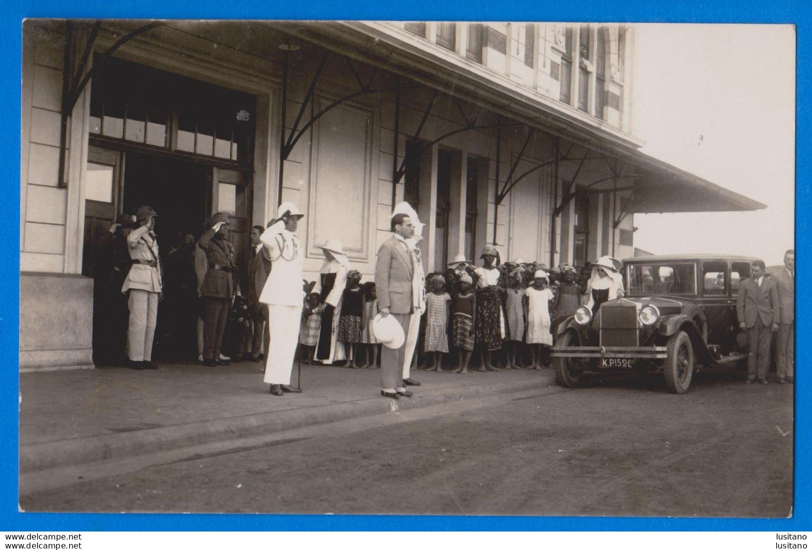 Congo Belge - Elisabethville Gare Railway Station (Bacelar Bebiano Ministro Das Colónias De Portugal) 1929 Carte Photo - Lubumbashi