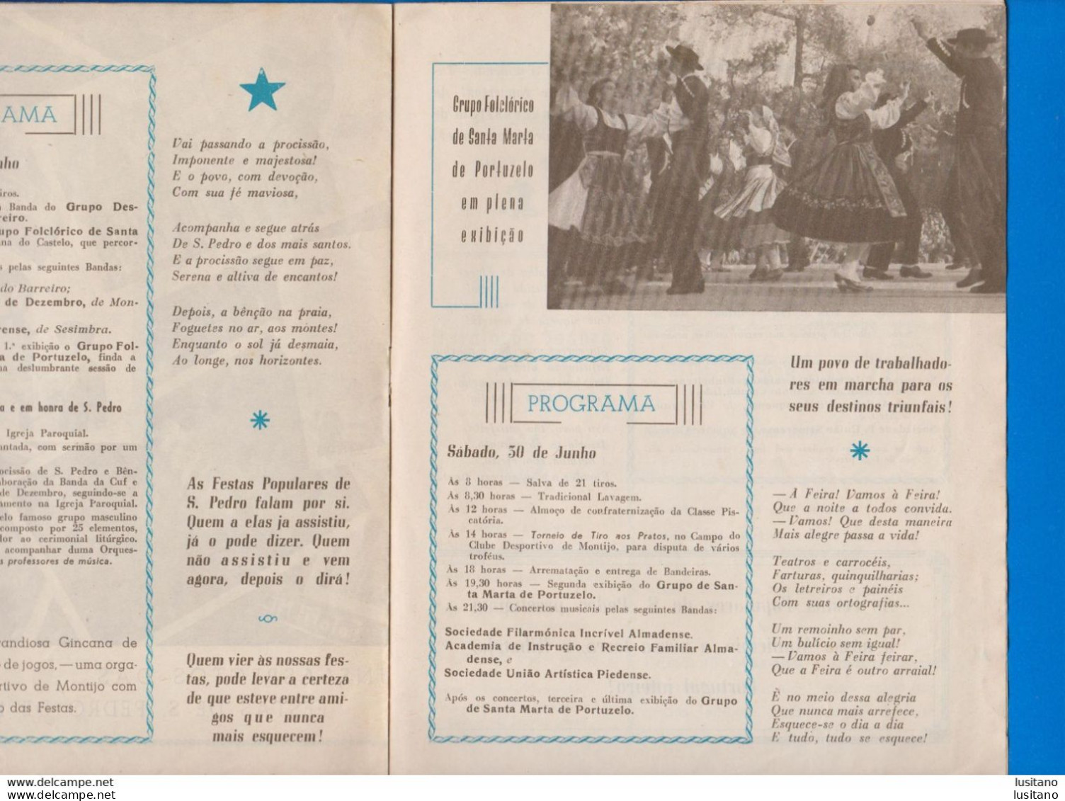 Revista 1956 Montijo, Festas De S. Pedro, Iluminações Constantino Lira De Felgueiras, Folclore Portuzelo Viana, Portugal - Tourism