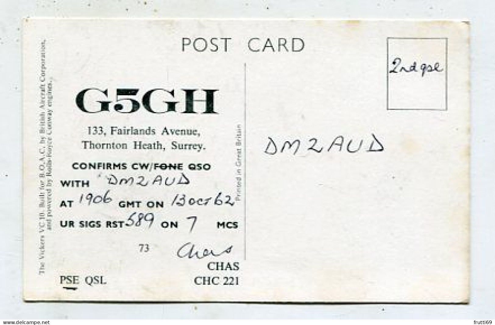 AK 141519 QSL - England - Surrey - Thornton Heath - Sonstige & Ohne Zuordnung