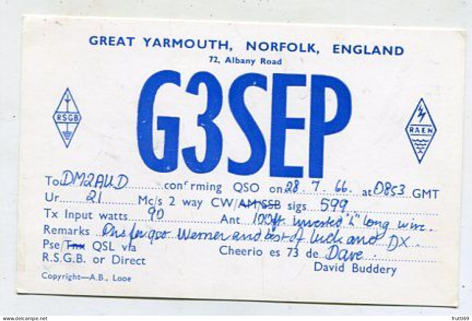 AK 141525 QSL - England - Norfolk - Other & Unclassified