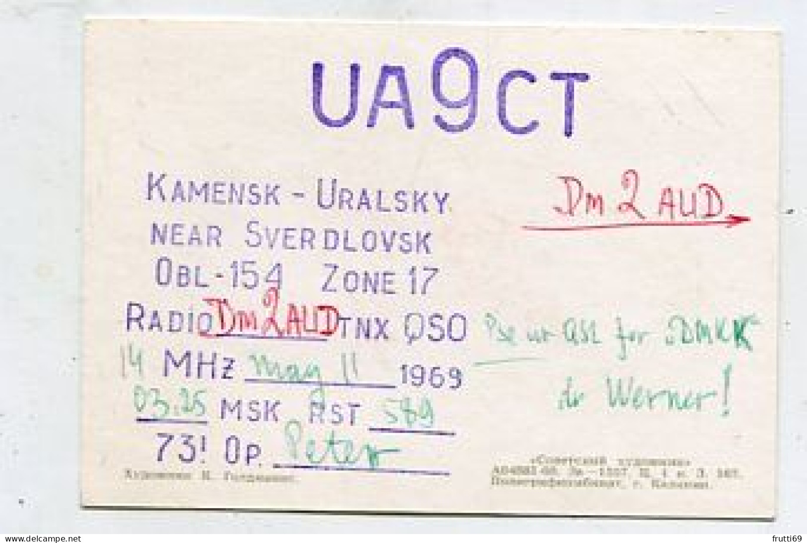 AK 141531 QSL - USSR - Kamensk - Uralsky Near Sverdlovsk - Otros & Sin Clasificación