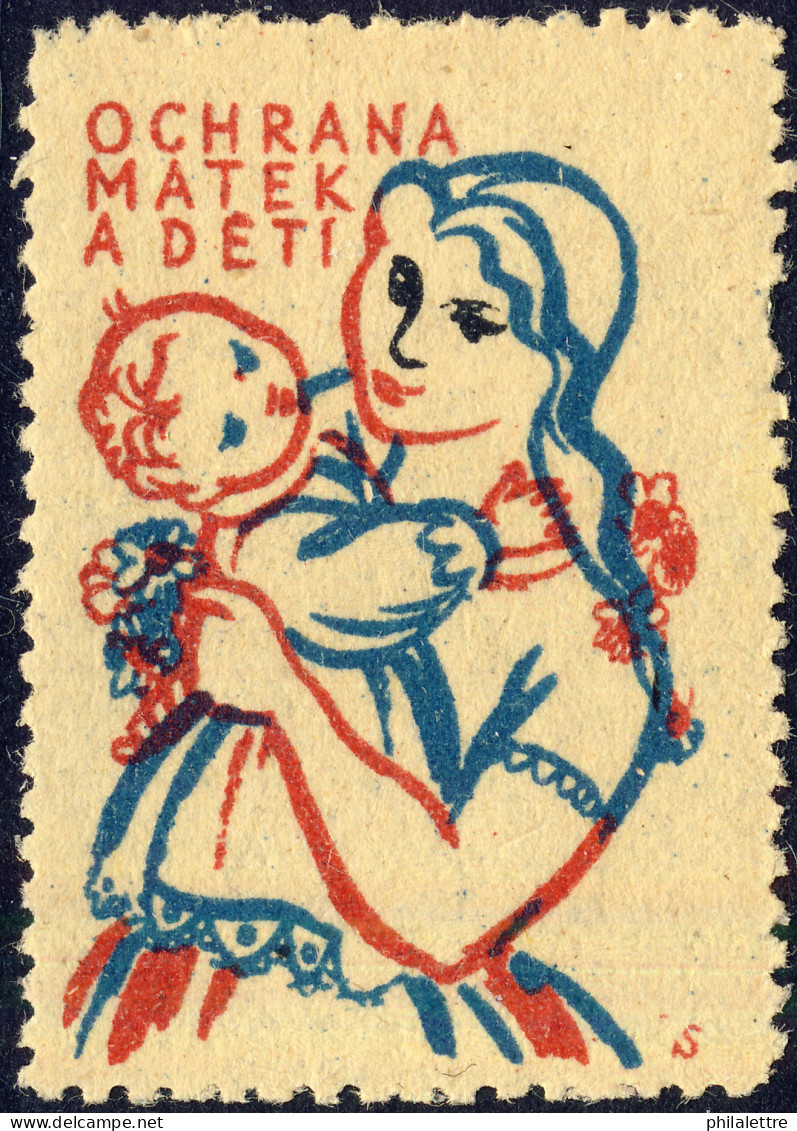 CZECHOSLOVAKIA Vignette Mères & Enfants / Mothers & Children - ČSR Zálepka - Ochrana Matek A Deti Známka (ref.022) - Erinnophilie