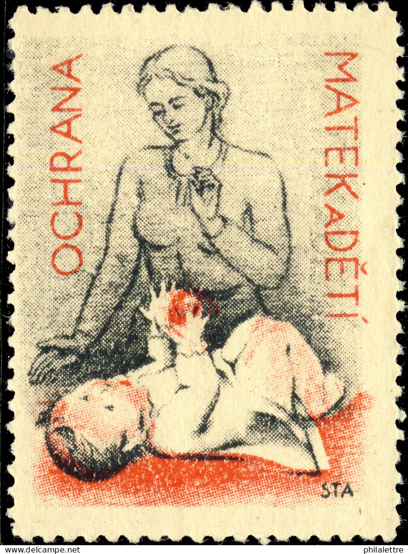 CZECHOSLOVAKIA Vignette Mères & Enfants / Mothers & Children - ČSR Zálepka - Ochrana Matek A Deti Známka (ref.027) - Cinderellas