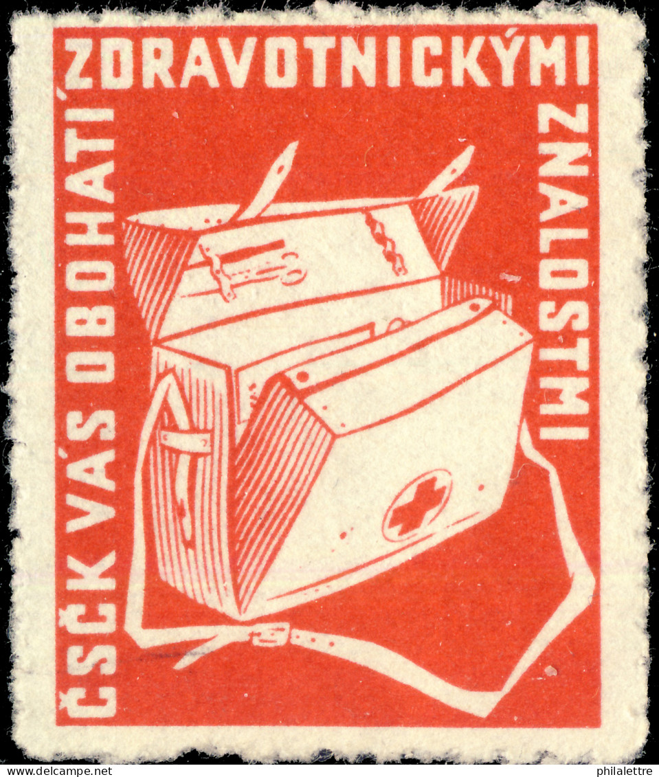 CZECHOSLOVAKIA Vignette Croix Rouge / Red Cross - Percée En Ligne - Line Perf.- Český červený Kříž - Red Cross