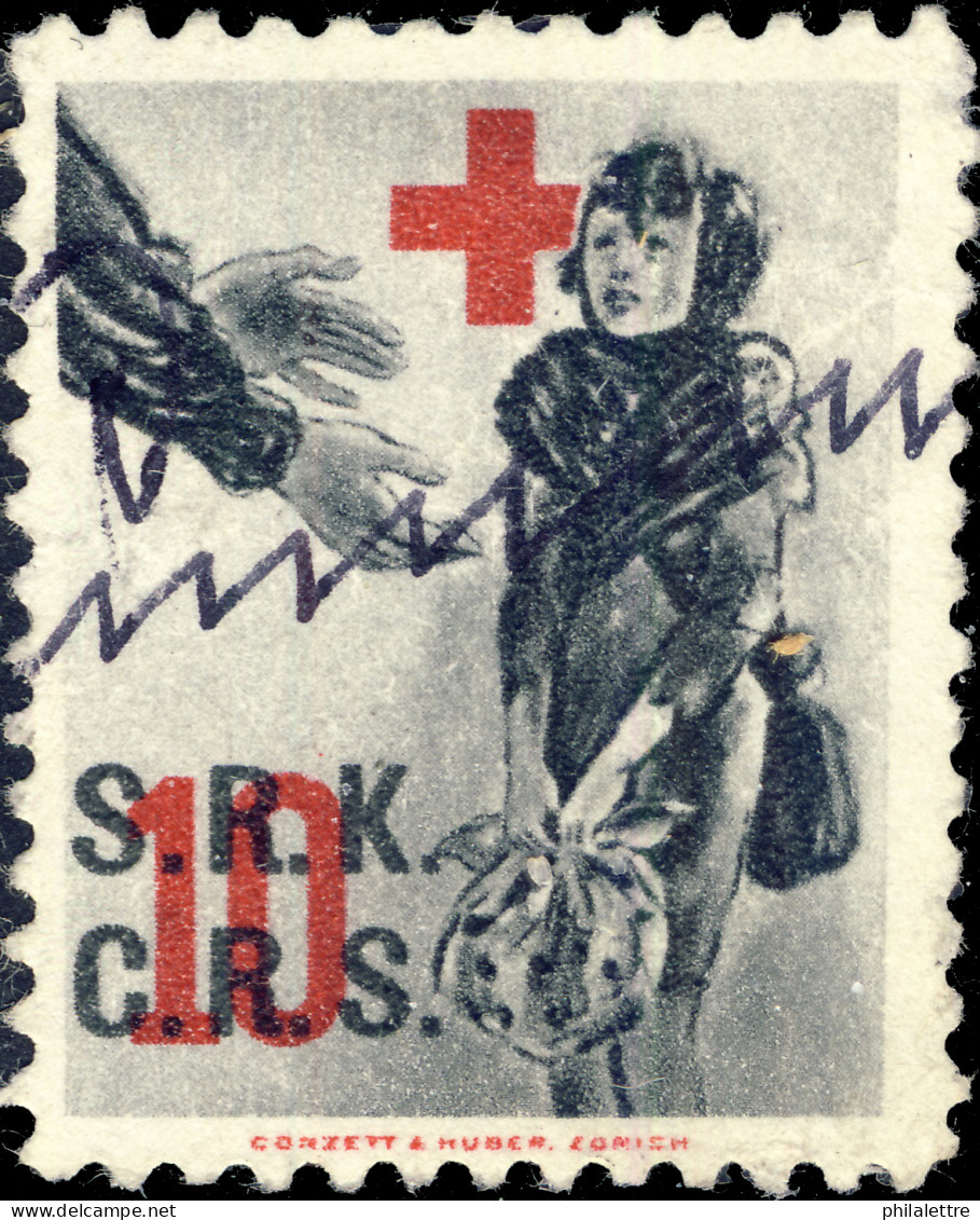 SUISSE / SWITZERLAND Vignette Croix Rouge / Red Cross - S.R.K./C.R.S. 10 - Annulée Plume / Pen Cancelled - Red Cross