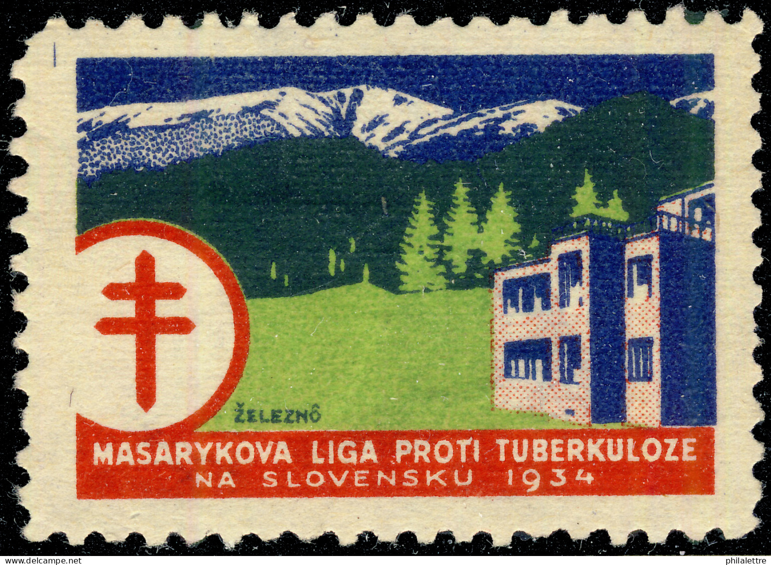 CZECHOSLOVAKIA - 1934 CHRISTMAS SEAL For The Masaryk League Against Tuberculosis In Slovakia (Ref.037) - Disease