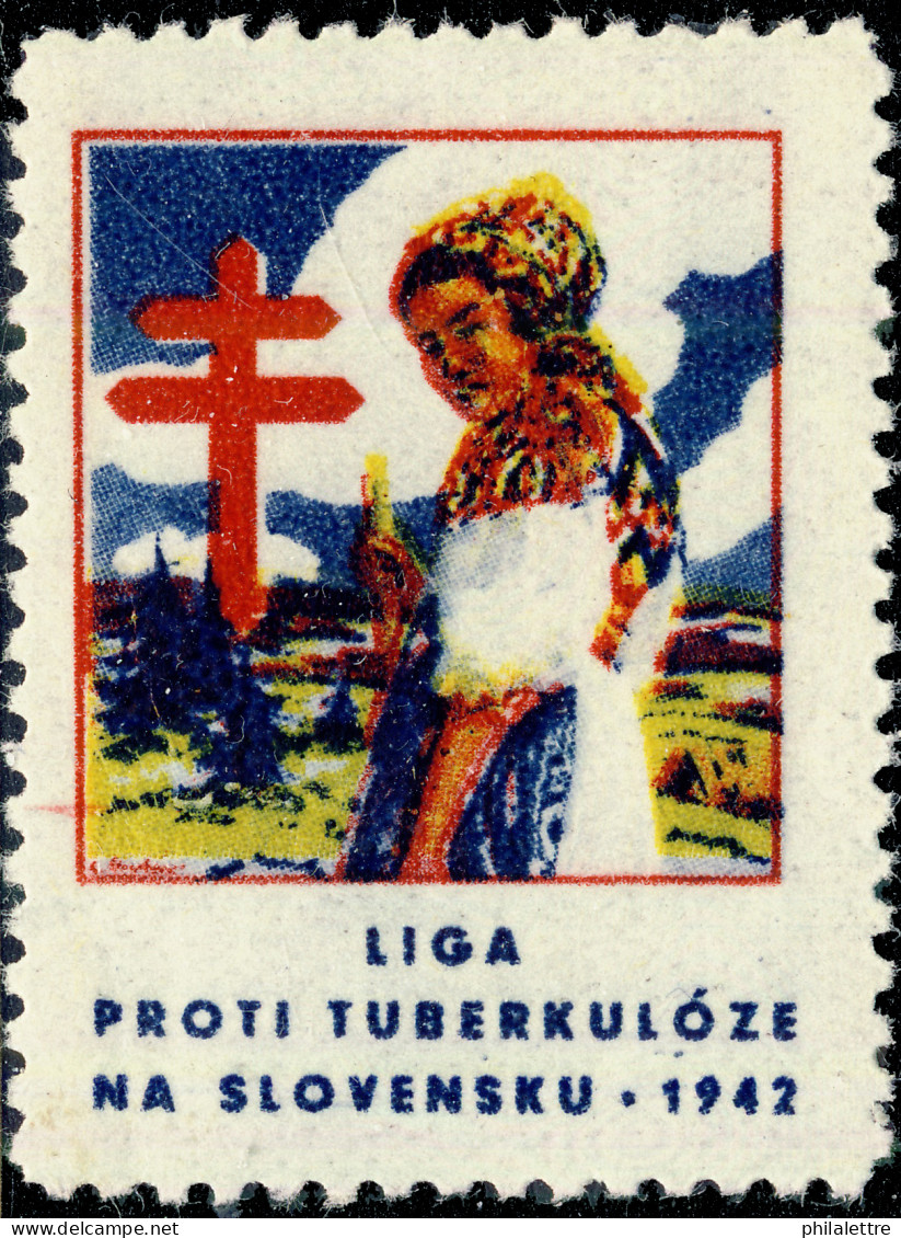 CZECHOSLOVAKIA - 1942 CHRISTMAS SEAL For The League Against Tuberculosis In Slovakia (Ref.045) - Malattie