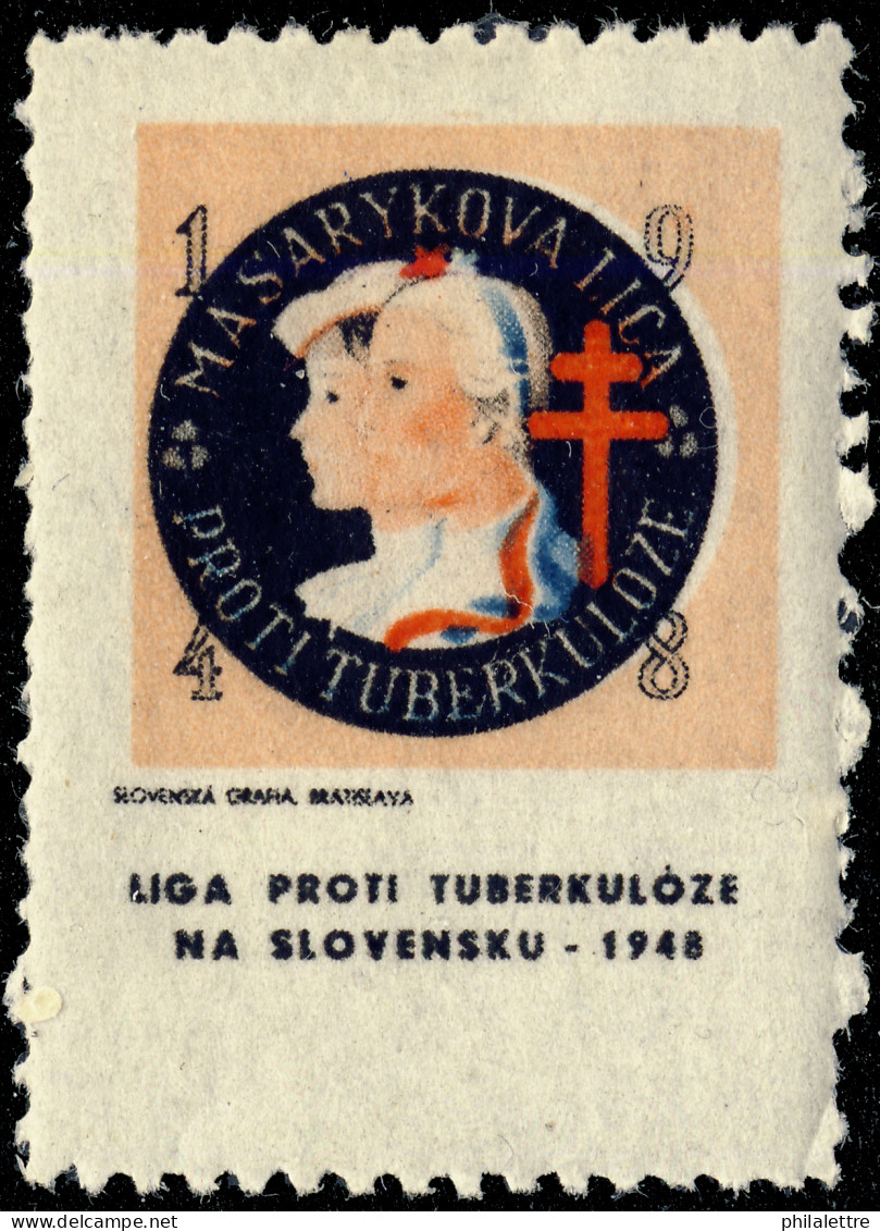 CZECHOSLOVAKIA - 1948 CHRISTMAS SEAL For The Masaryk League Against Tuberculosis In Slovakia (Ref.050) - Enfermedades