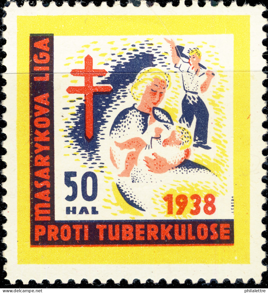 CZECHOSLOVAKIA - 1938 50Hal CHRISTMAS SEAL For The Masaryk League Against Tuberculosis (Ref.052) - Ziekte