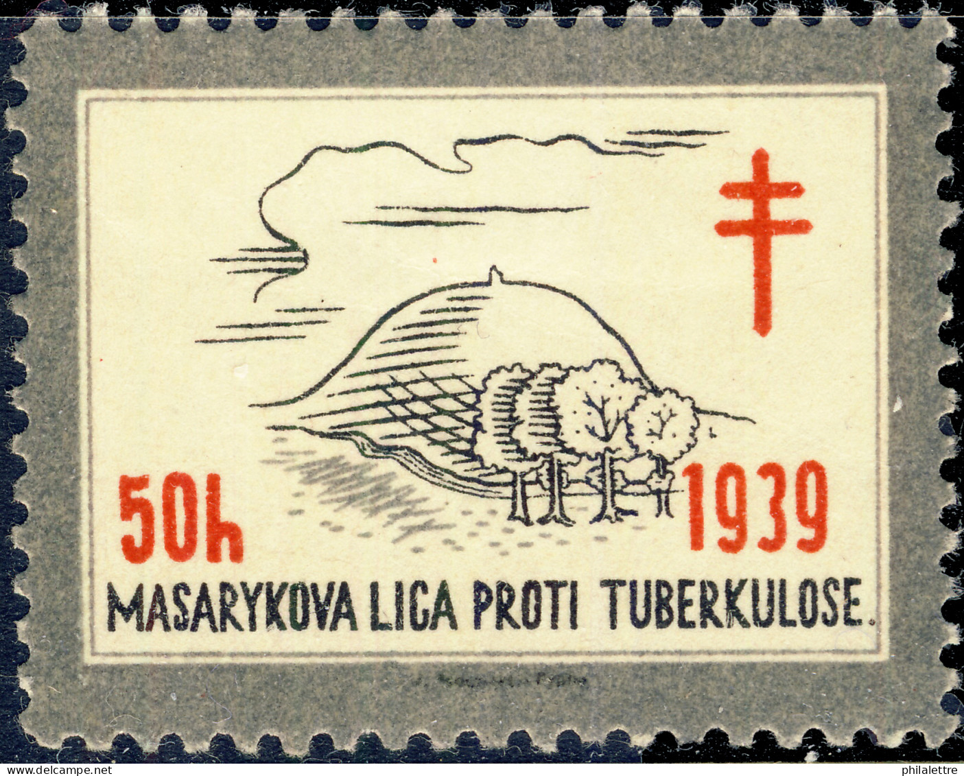 CZECHOSLOVAKIA - 1939 50Hal CHRISTMAS SEAL For The Masaryk League Against Tuberculosis (Ref.053) - Ziekte