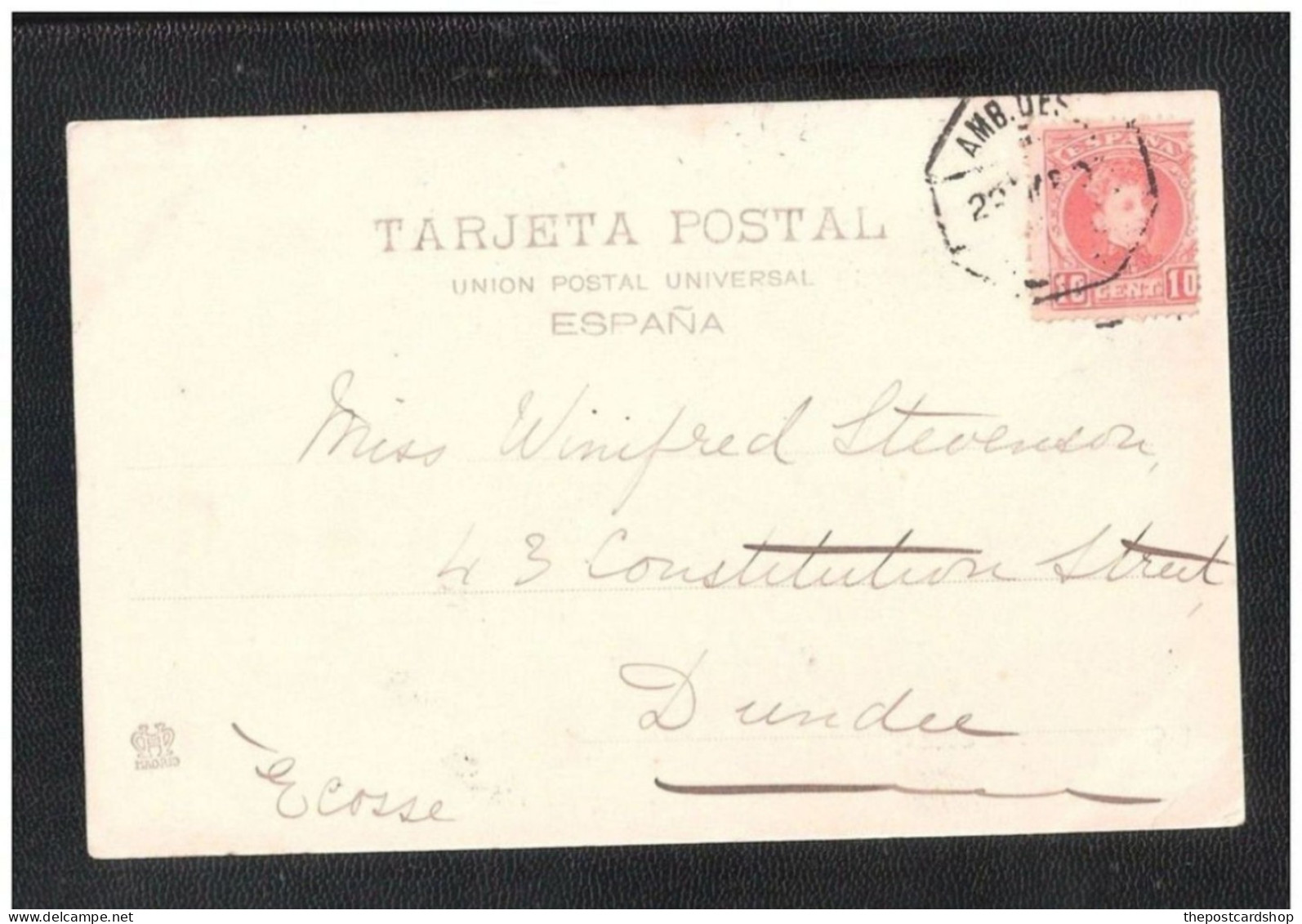 ESPAGNE Spain IRUN Paseo De Colon Cpa Précurseur 1903 DOS SIMPLE CIRCULADA + STAMP - Guipúzcoa (San Sebastián)