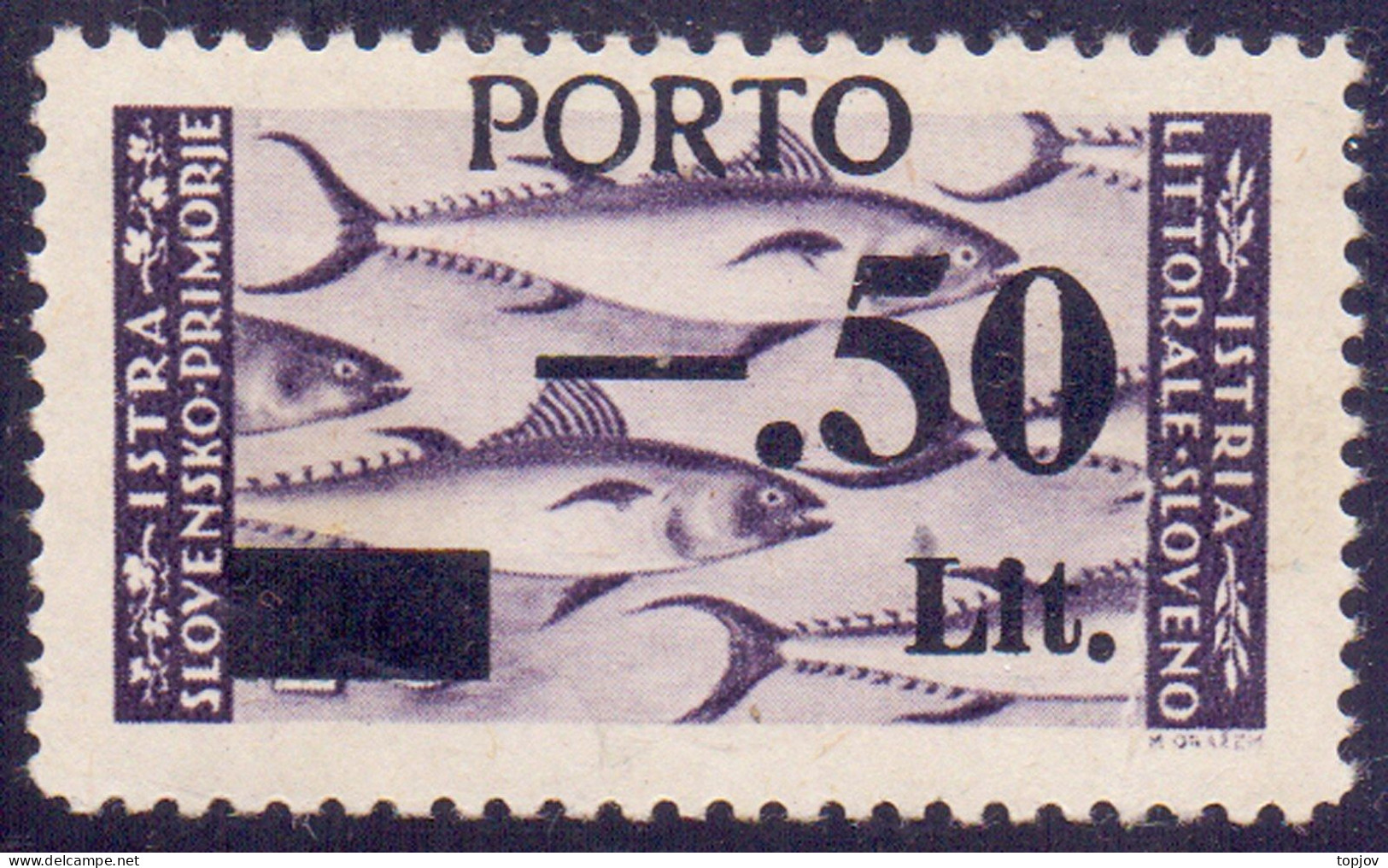 TRIESTE - SLOVENIA - SEGNAT. 0,50L " ROTTA CINQUE " - **MNH - 1945 - RARISSIMA - Strafport