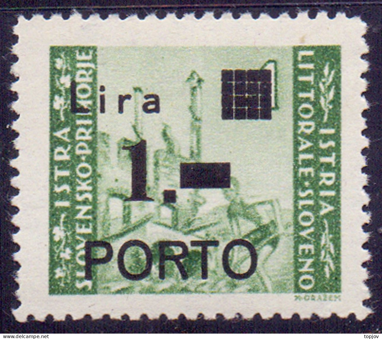 TRIESTE - SLOVENIA - SEGNAT. 1L " PUNTO QUADRATO " - **MNH - 1945 - Postage Due