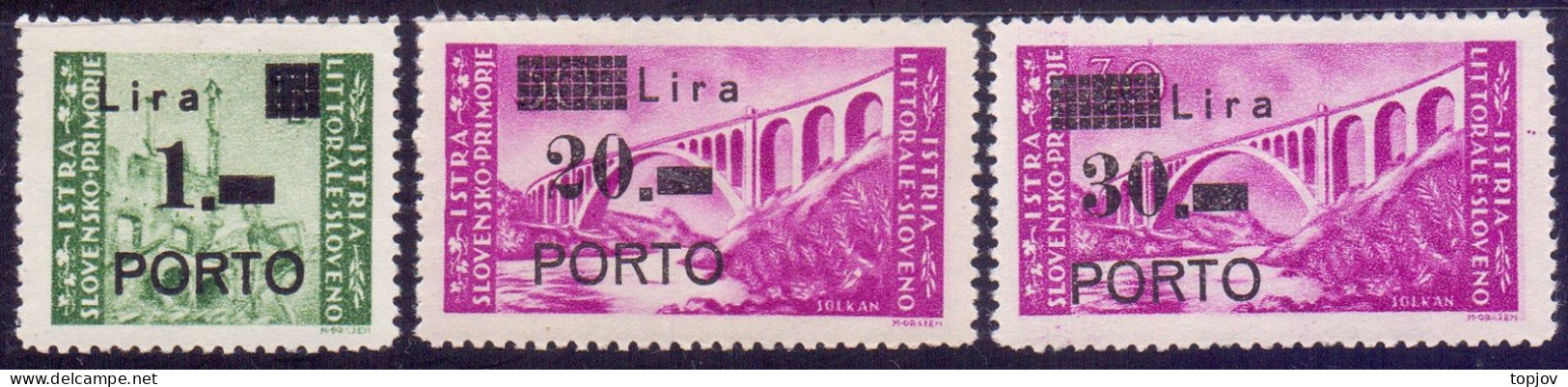 TRIESTE - SLOVENIA - SEGNAT. " LA LINEA DIETRO IL NOMINALE È GIÙ " - **MNH - 1946 - RARISSIMO - Impuestos