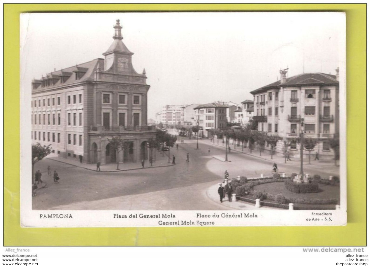 RP PAMPLONA PLAZA DEL GENERAL MOLA USED WITH STAMP Navarra Spain - Navarra (Pamplona)