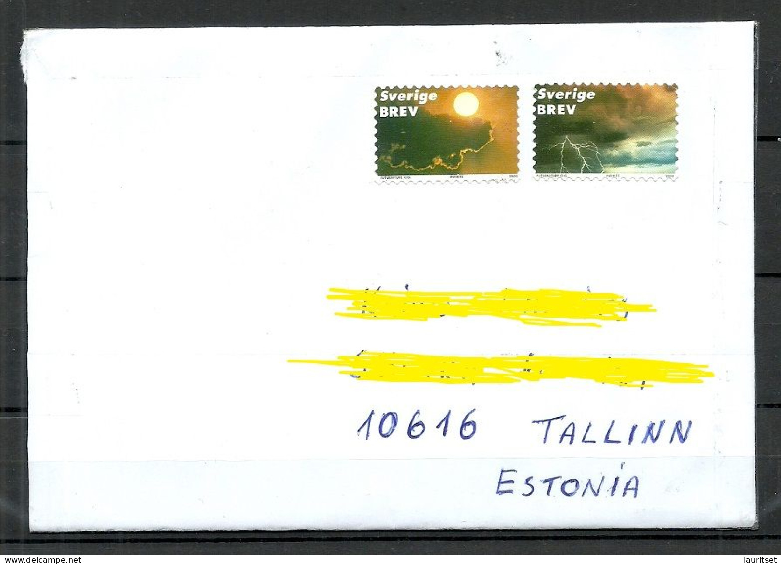 SCHWEDEN Sweden 2023 Cover To Estonia. Stamps Remained MINT (not Cancelled) - Brieven En Documenten