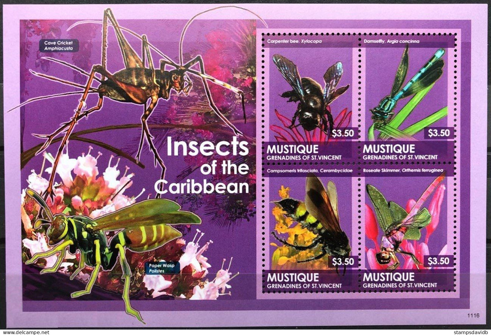 2011 St Vincent Grenadines Mustique 210-213KL Insects 11,00 € - Abeilles