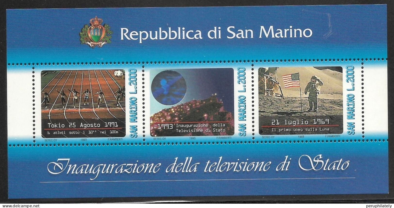 San Marino 1993 Inauguration Of State Television , MNH = - Ologrammi