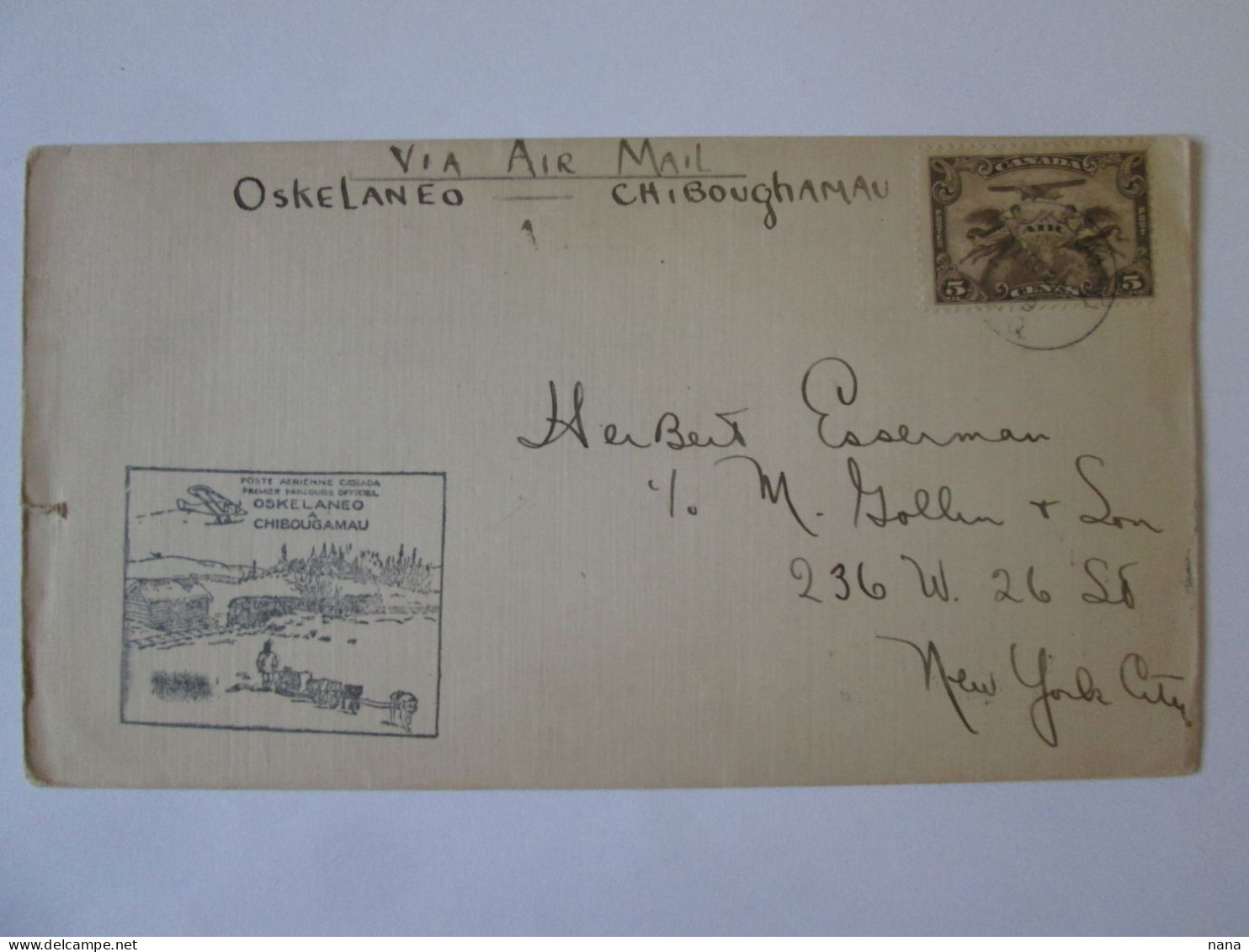 Canada/Oskelaneo-Chibougamau Premier Vol Officielle Enveloppe 1929/Official First Flight Cover 1929 - Premiers Vols