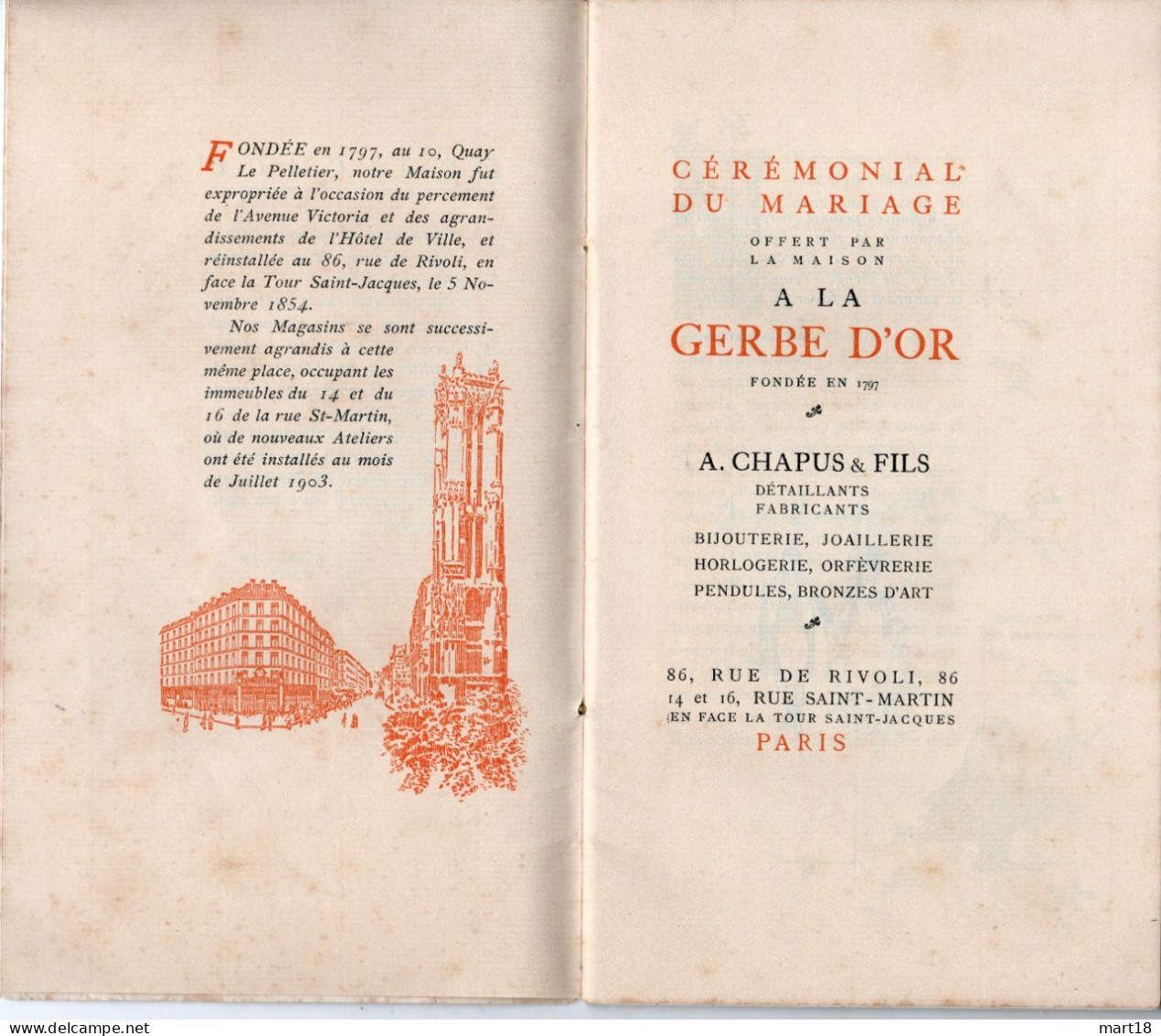 Catalogue A La Gerbe D' Or - Bijouterie Pendule Bronze ... Années 1900 - Mariage - Sonstige & Ohne Zuordnung