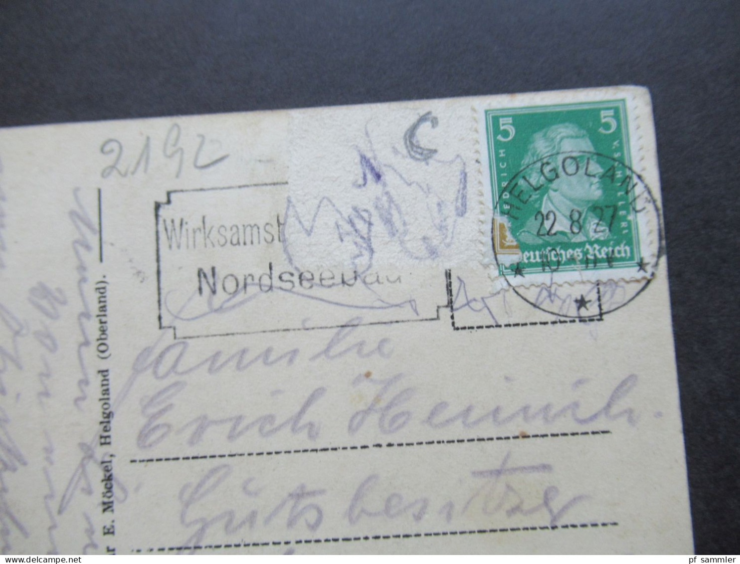 AK 1927 Helgoland Aus Der Vogelschau / Grün Ist Das Land / Verlag Sächs. Bazar E. Möckel, Helgoland (Oberland) - Helgoland