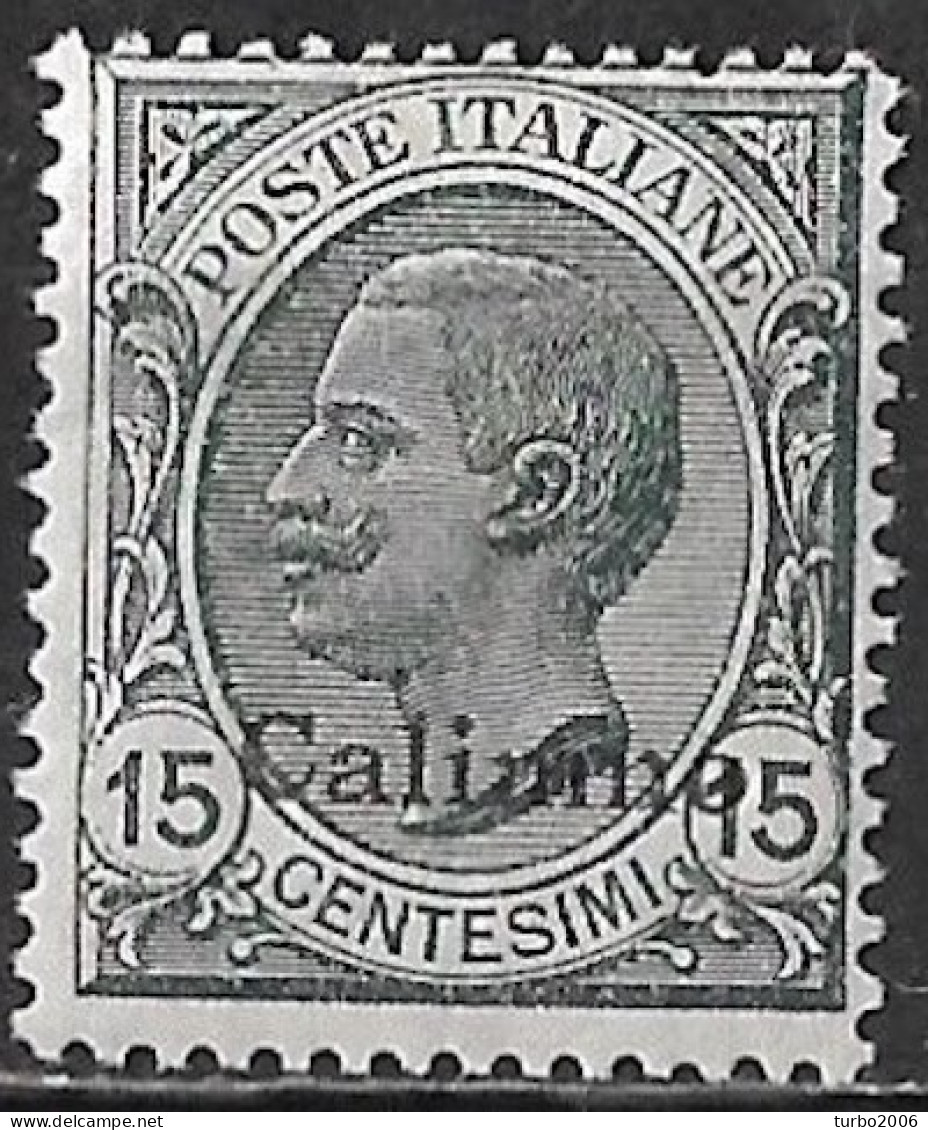 DODECANESE 1921 Black Overprint CALIMNO On 15 Ct. Black Vl. 10 MH - Dodekanisos