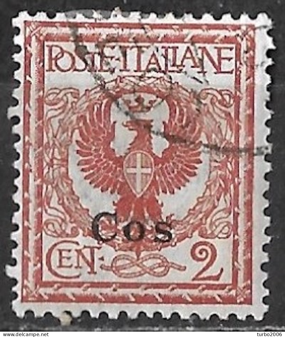 DODECANESE 1912 Black Overprint COS On Italian Stamp 2 C Brown Vl. 1 - Dodekanesos