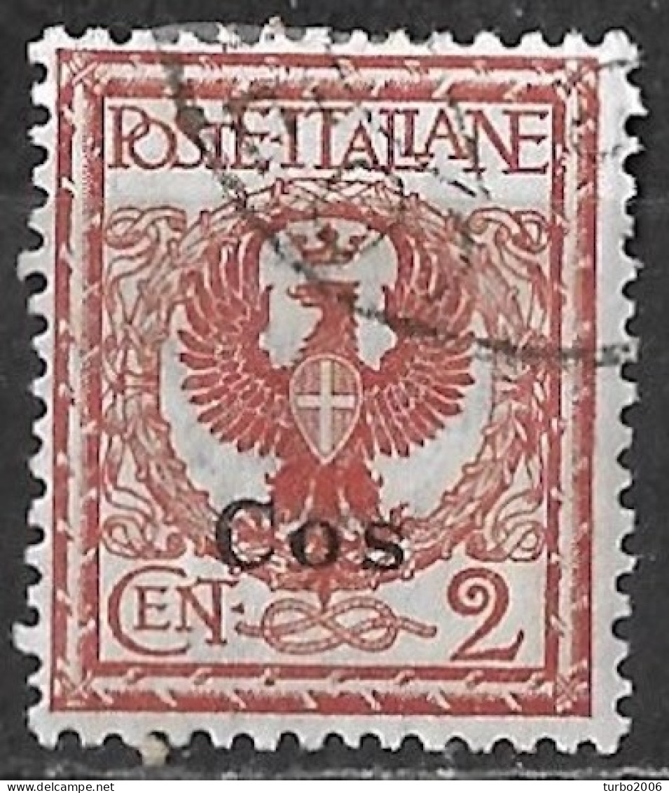 DODECANESE 1912 Black Overprint COS On Italian Stamp 2 C Brown Vl. 1 - Dodekanisos