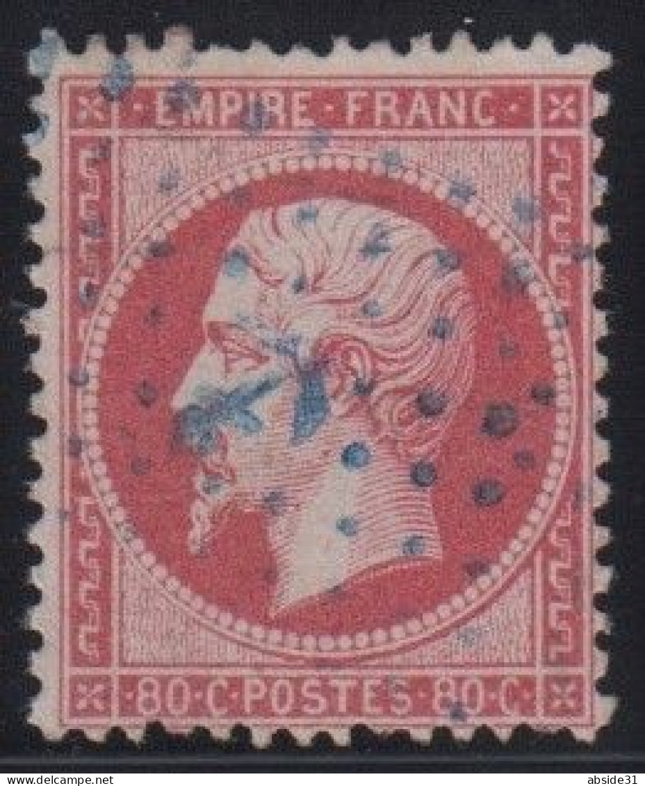 Napoléon N° 24  Oblitéré Ancre Bleue - Cote :  € - 1862 Napoléon III