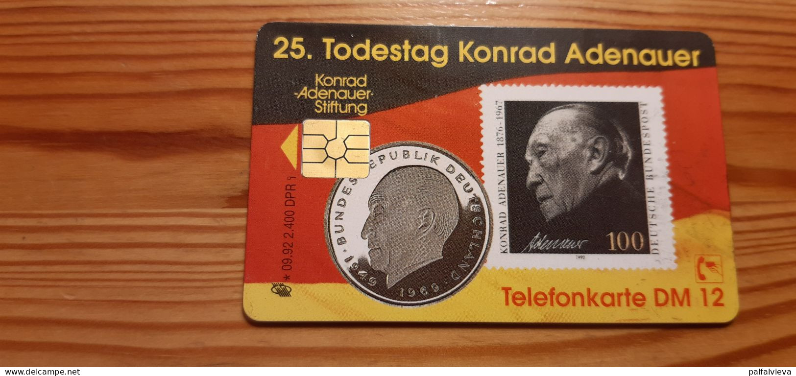 Phonecard Germany 09.92. Konrad Adenauer, Stamp 2.400 Ex. - A + AD-Series : Werbekarten Der Dt. Telekom AG