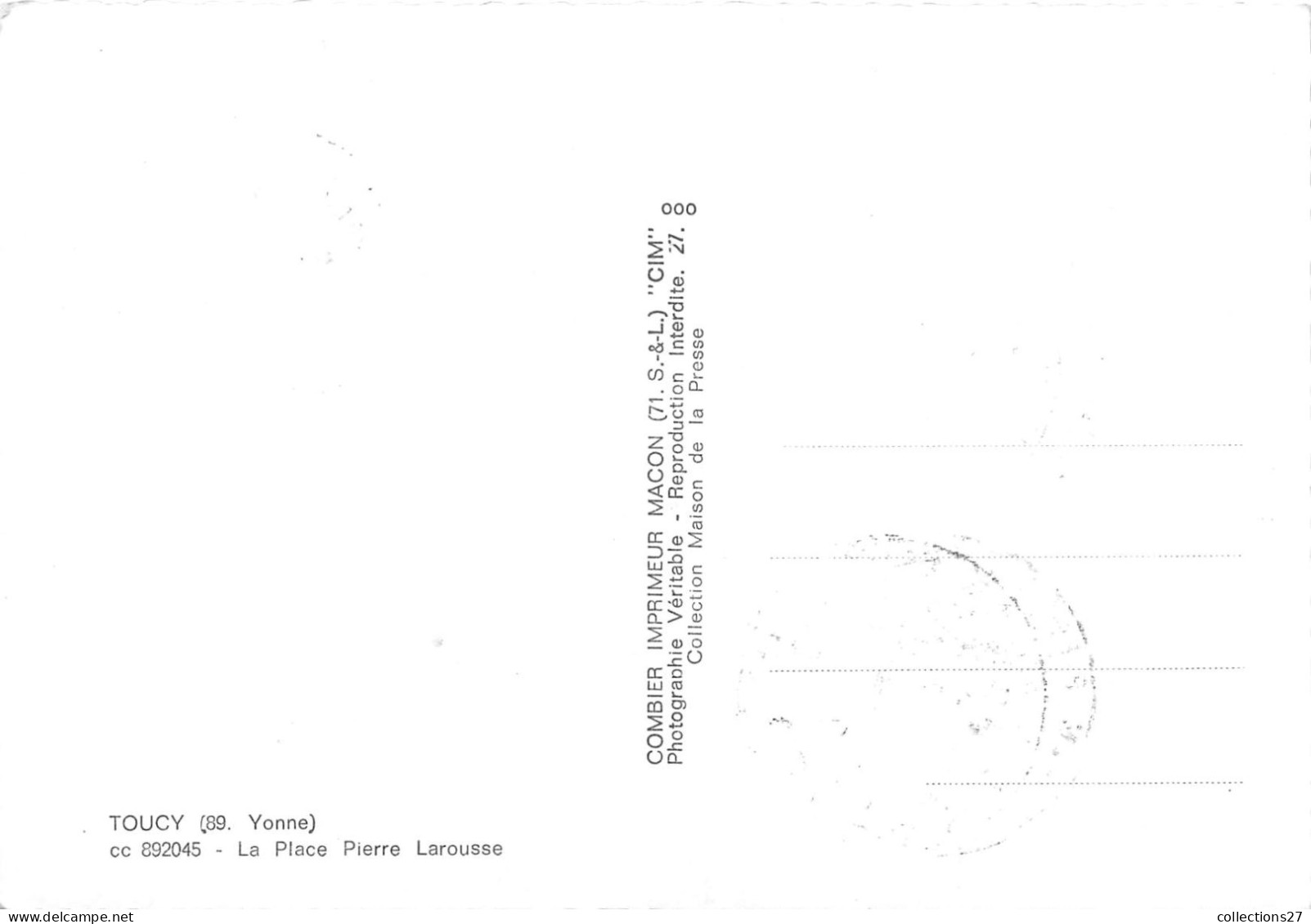 89-TOUCY- LA PLACE PIERRE LAROUSSE - Toucy