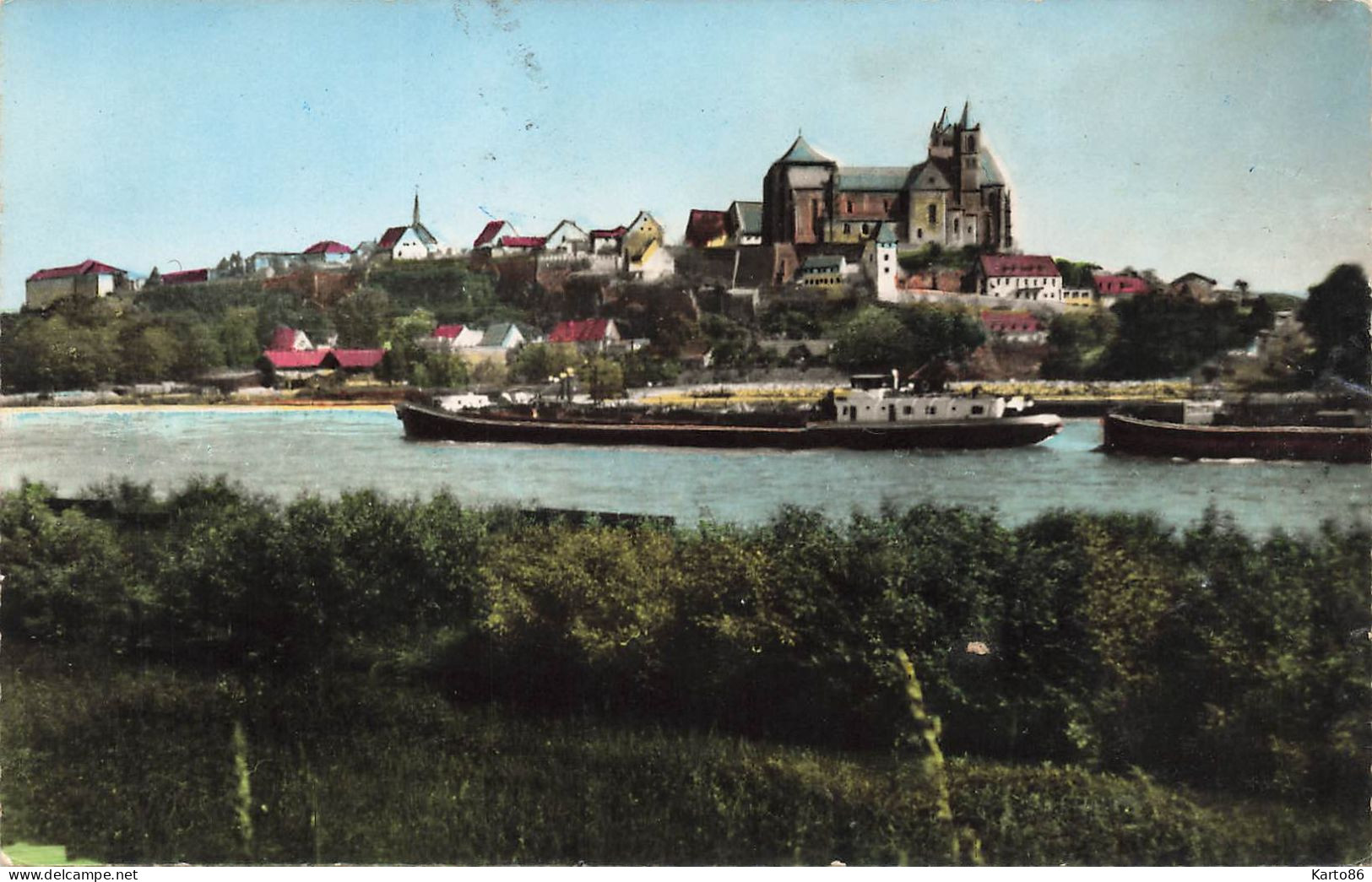 Neuf Brisach * Le Rhin Français * Vue Vers Vieux Brisach , Bade * Péniche Batellerie - Neuf Brisach