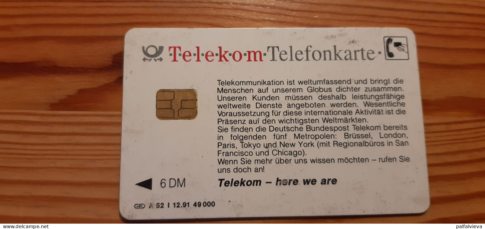 Phonecard Germany A 52 I 12.91. Earth, Globe 49.000 Ex. - A + AD-Series : Werbekarten Der Dt. Telekom AG