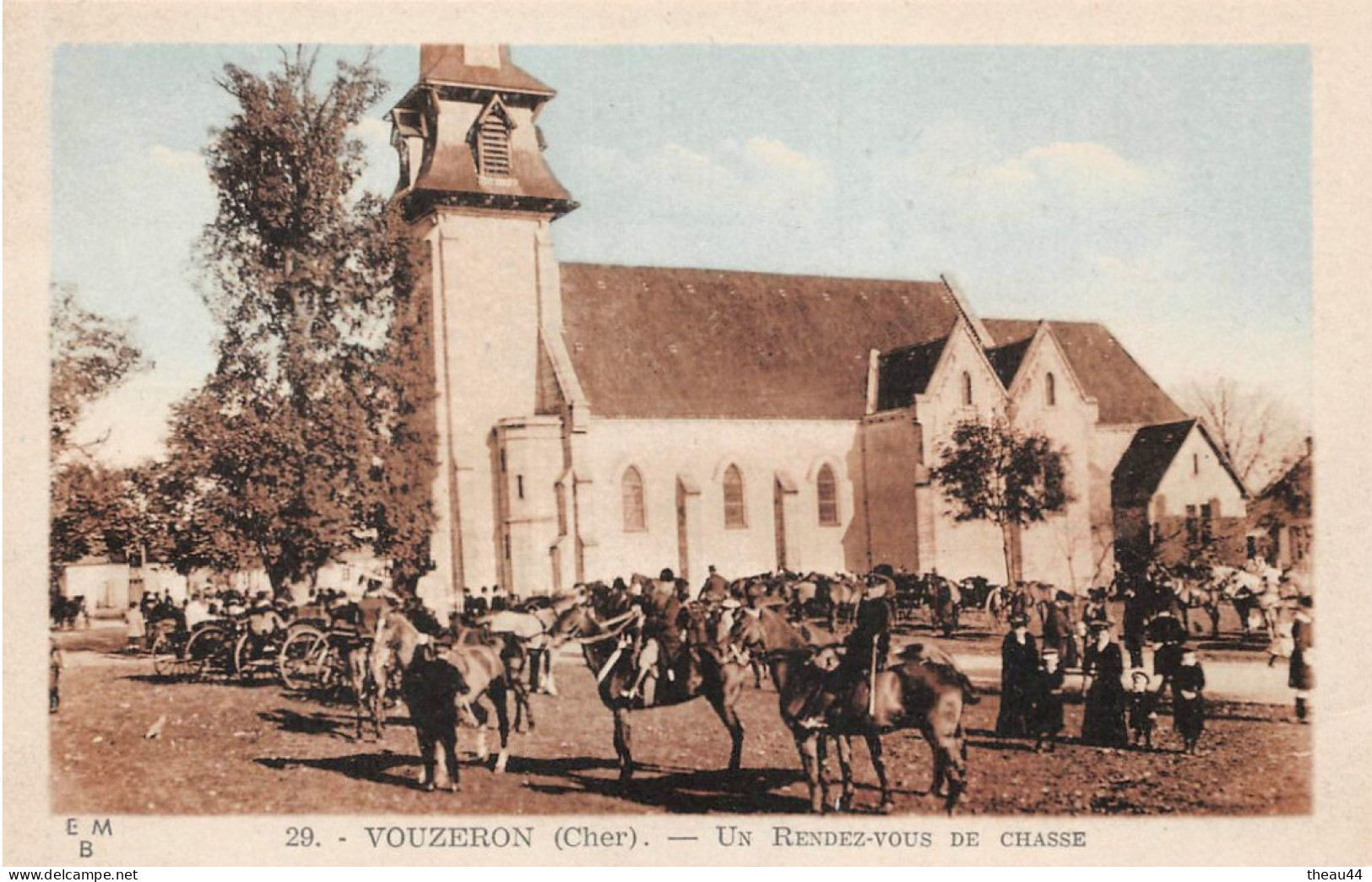 ¤¤   -   VOUZERON    -    Lot De 2 Cartes    -    Un Rendez-Vous De Chasse - Chasse à Courre - La Curée     -   ¤¤ - Vouzeron