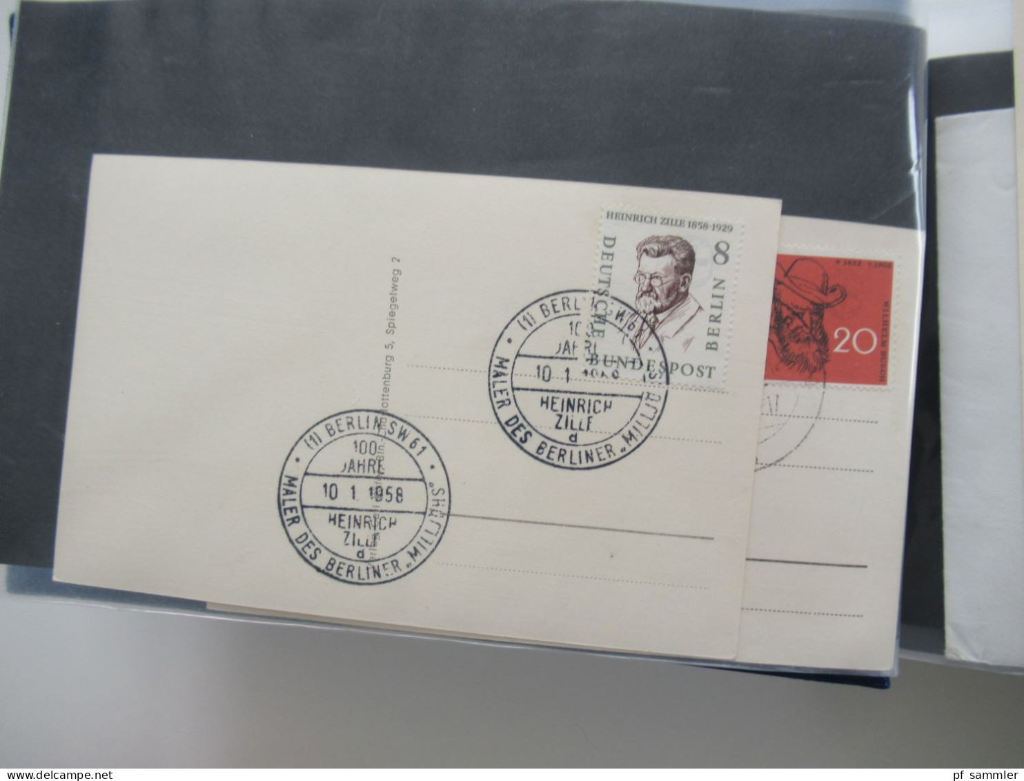 Berlin Belegeposten im Album ab 1955 - 1978 mit AK / Sonderbelege / Sonderstempel BRD / FDC usw. Stöberposten!!