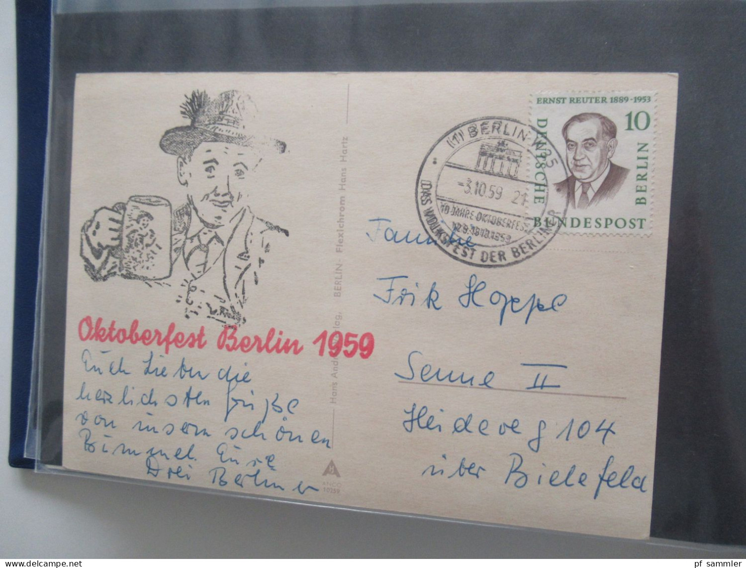 Berlin Belegeposten im Album ab 1955 - 1978 mit AK / Sonderbelege / Sonderstempel BRD / FDC usw. Stöberposten!!