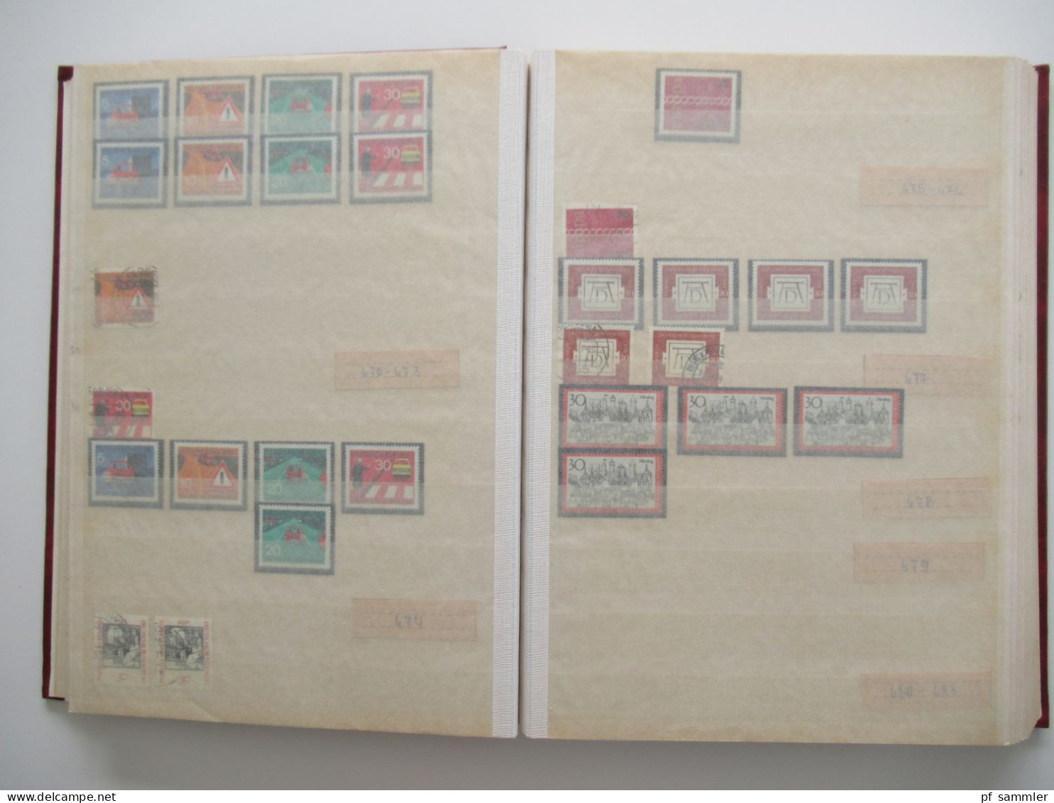 Album / Steckbuch / Lagerbuch BRD ab 1970 - 73 mit Blocks teils mehrfach!! ** / gestempelt! Stöberposten