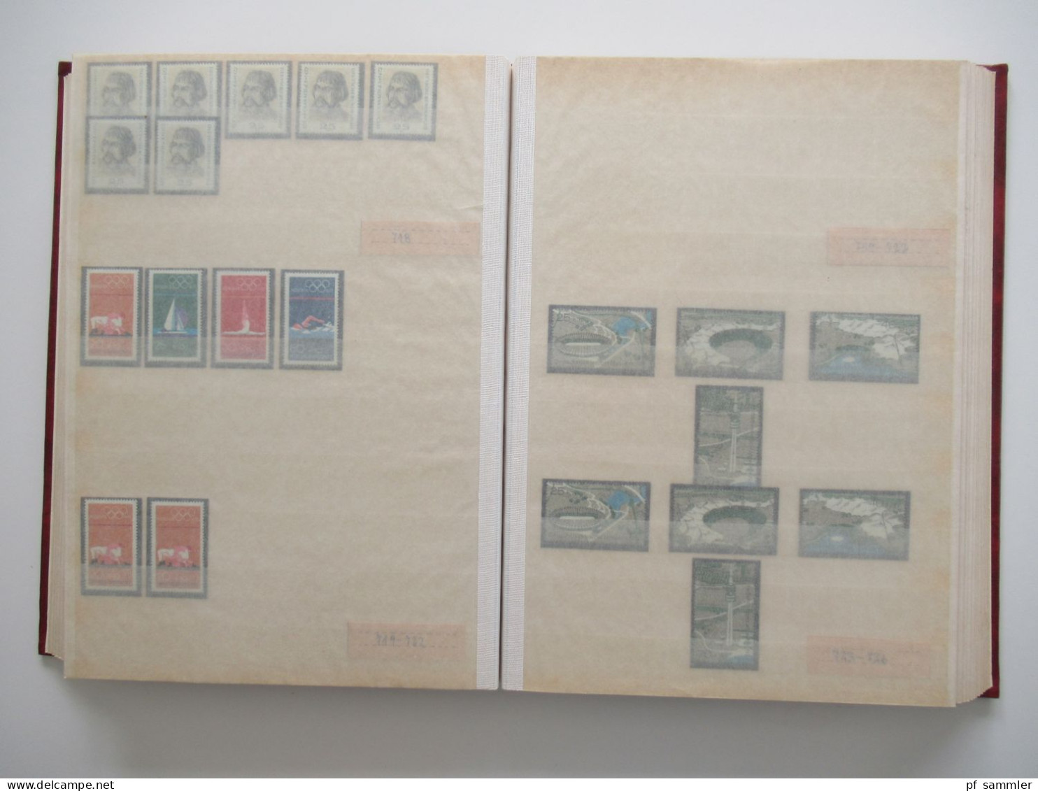 Album / Steckbuch / Lagerbuch BRD ab 1970 - 73 mit Blocks teils mehrfach!! ** / gestempelt! Stöberposten