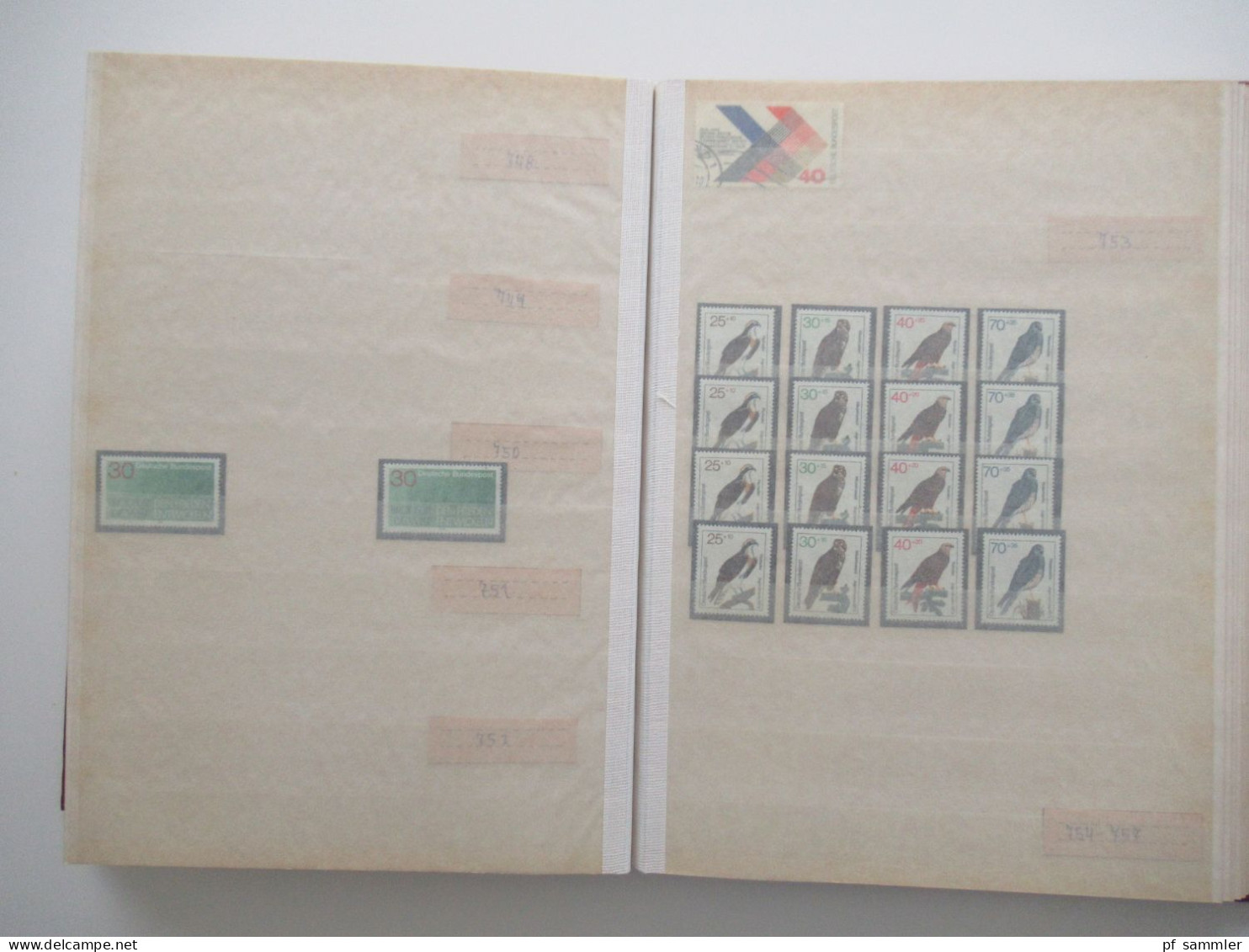 Album / Steckbuch / Lagerbuch BRD ab 1970 - 73 mit Blocks teils mehrfach!! ** / gestempelt! Stöberposten