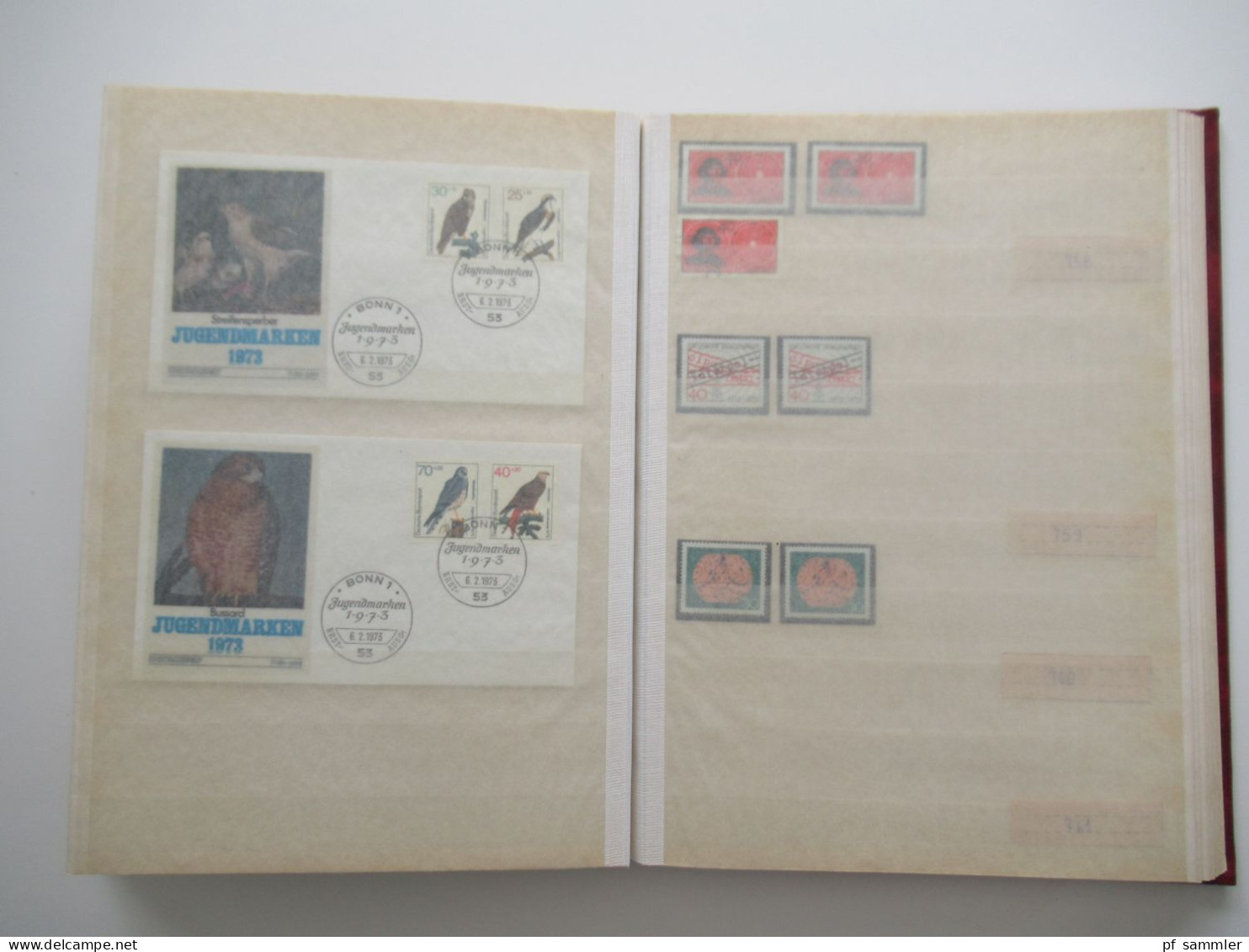 Album / Steckbuch / Lagerbuch BRD ab 1970 - 73 mit Blocks teils mehrfach!! ** / gestempelt! Stöberposten