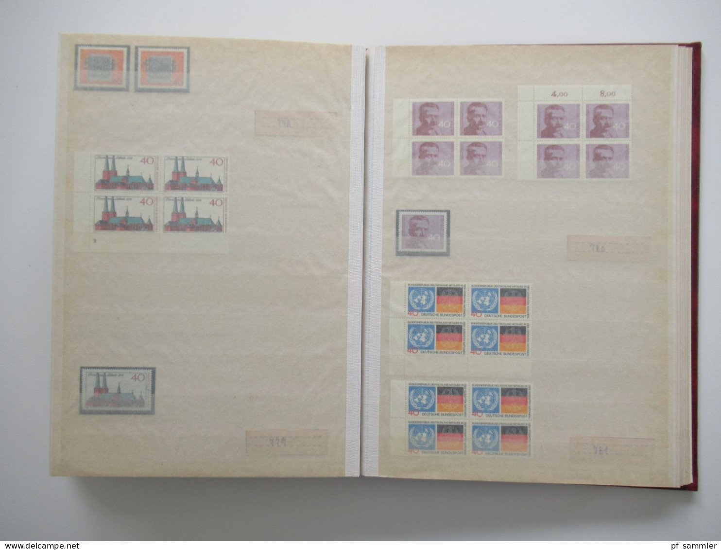 Album / Steckbuch / Lagerbuch BRD ab 1970 - 73 mit Blocks teils mehrfach!! ** / gestempelt! Stöberposten