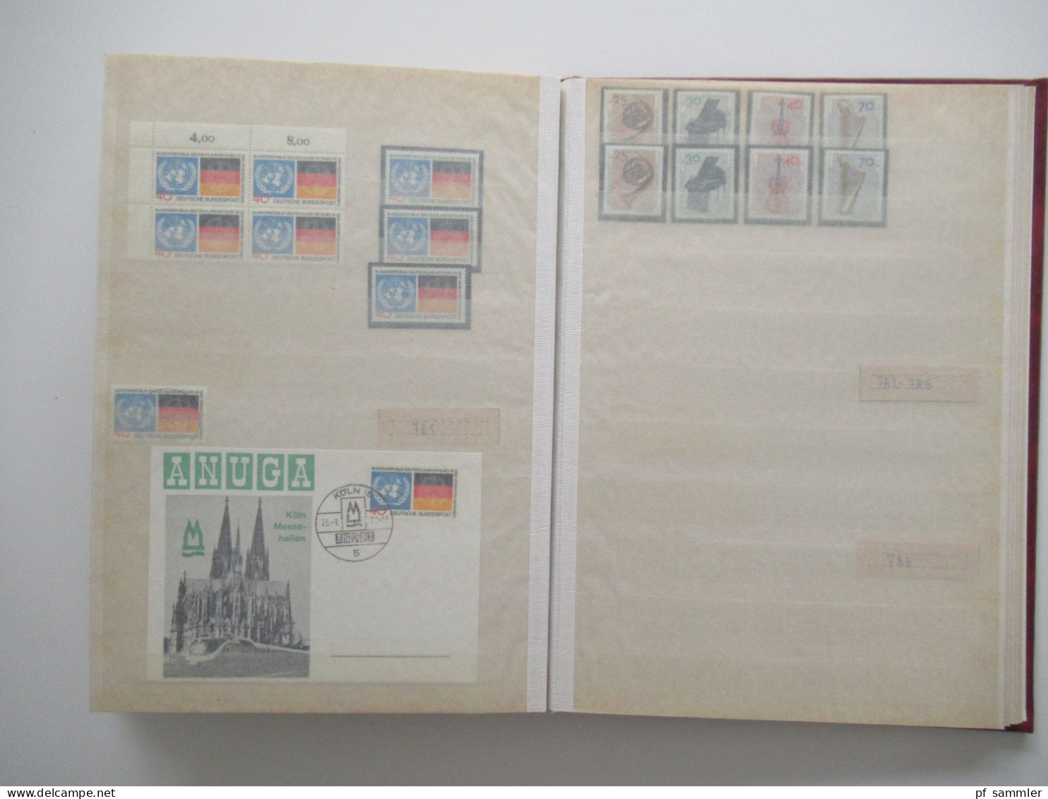 Album / Steckbuch / Lagerbuch BRD ab 1970 - 73 mit Blocks teils mehrfach!! ** / gestempelt! Stöberposten