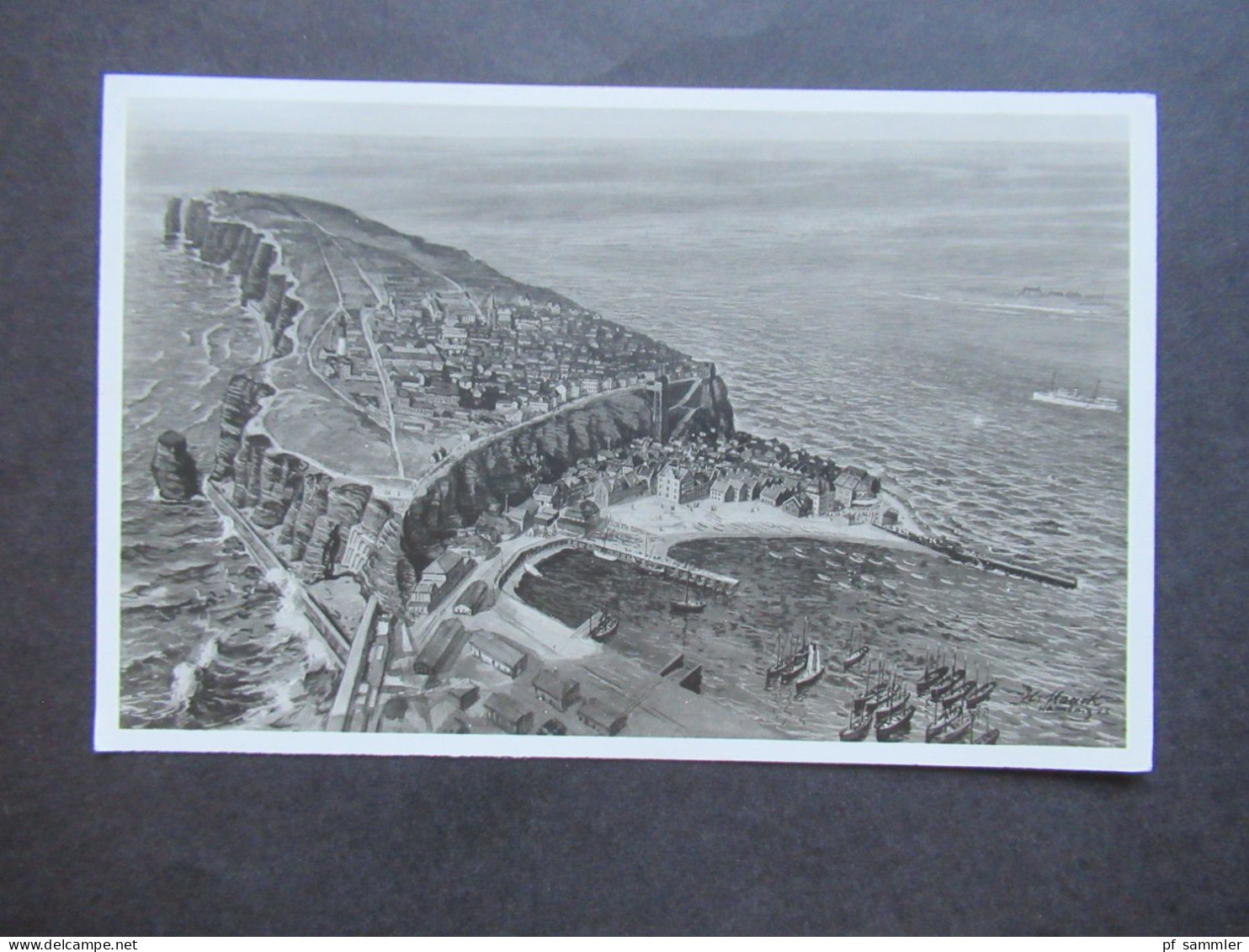 AK Um 1940 Foto AK Helgoland Totalansicht / Panorama Verlag Georg Toepffer Hamburg 1 - Helgoland