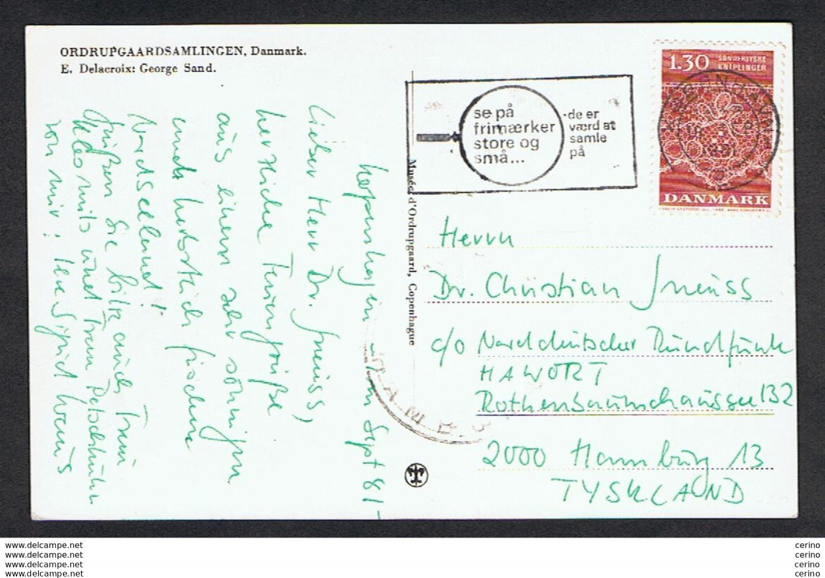 DENMARK: 1981 ILLUSTRATED POSTCARD WITH 1 K. 30 (717) - TO GERMANY - Covers & Documents