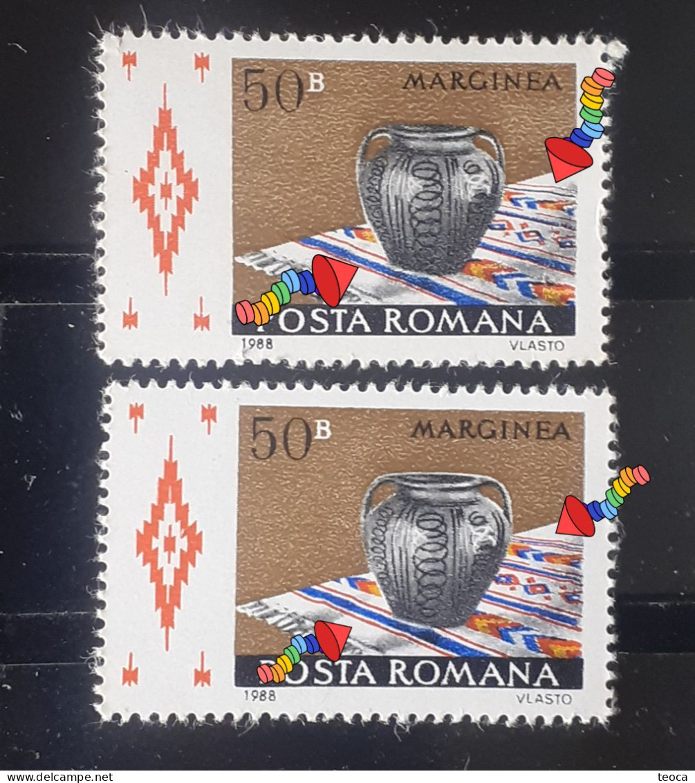 Stamps Errors Romania 1988 # Mi 4429 , Printed Rwith Multiple Printing Errors - Variétés Et Curiosités