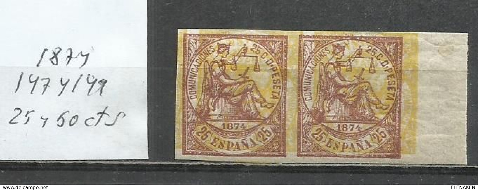 X38-MNH** SELLOS ESPAÑA 1874 PRUEBAS Nº147+149 MACULATURA,DOBLE IMPRESION.MAGNIFICO.IMAGENES REALES.PROOF,ESSAY,TEST.SEL - Neufs