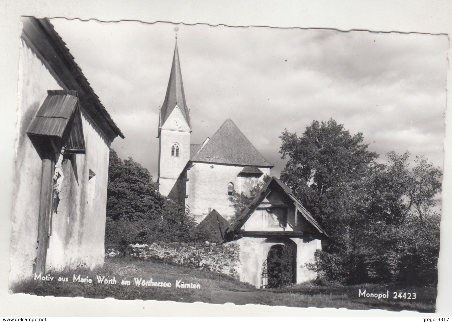 D647) Motiv Aus MARIA WÖRTH Am WÖRTHERSEE - Kärnten - Kirche Kreuz Auf Mauer Eingangstor ALT ! - Maria Wörth