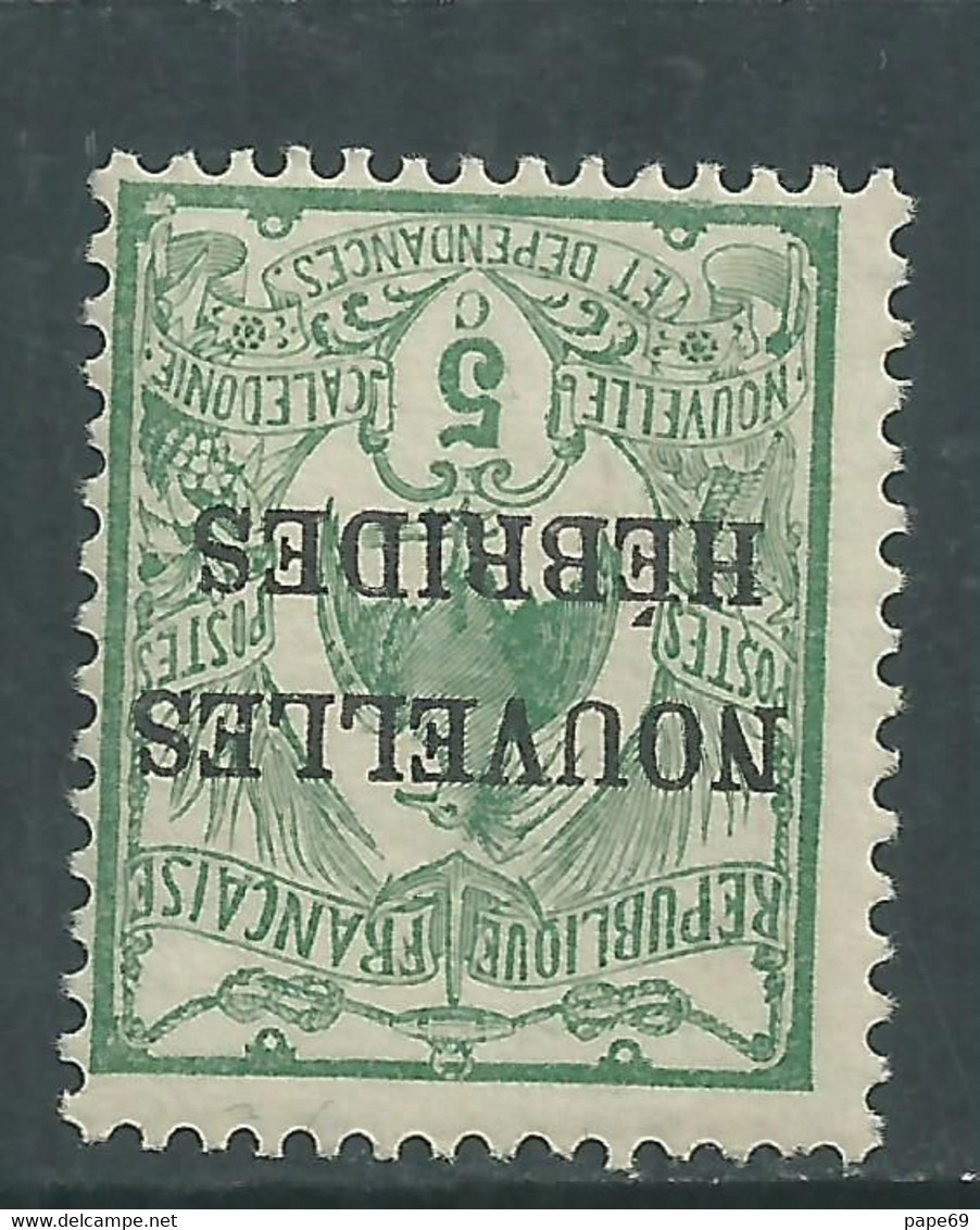 Nouvelles Hébrides N° 1  X Timbre De Nlle Calédonie Surchargé : 5c. Vert Légende Française,  Trace De Charnière Sinon TB - Neufs